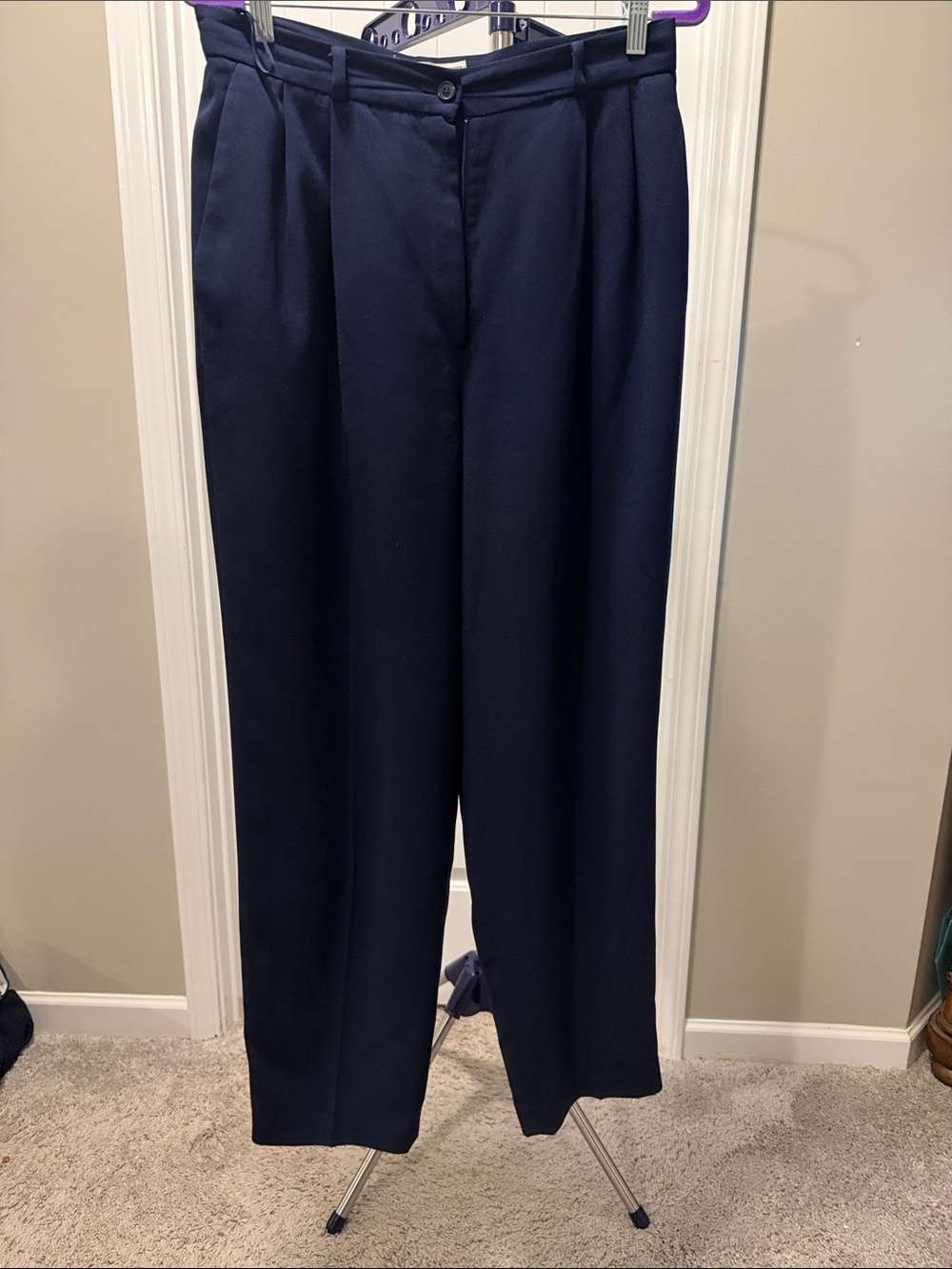 Dress Barn Women’s Dark Navy Pleated Dress Pants